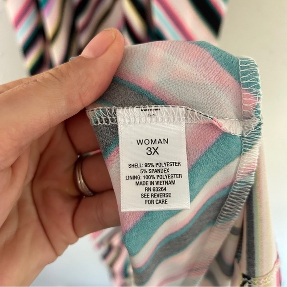 NWT Roz & Ali Multicolored Colorful Rainbow Maxi Dress Vacation Summer 3X - Picture 5 of 8
